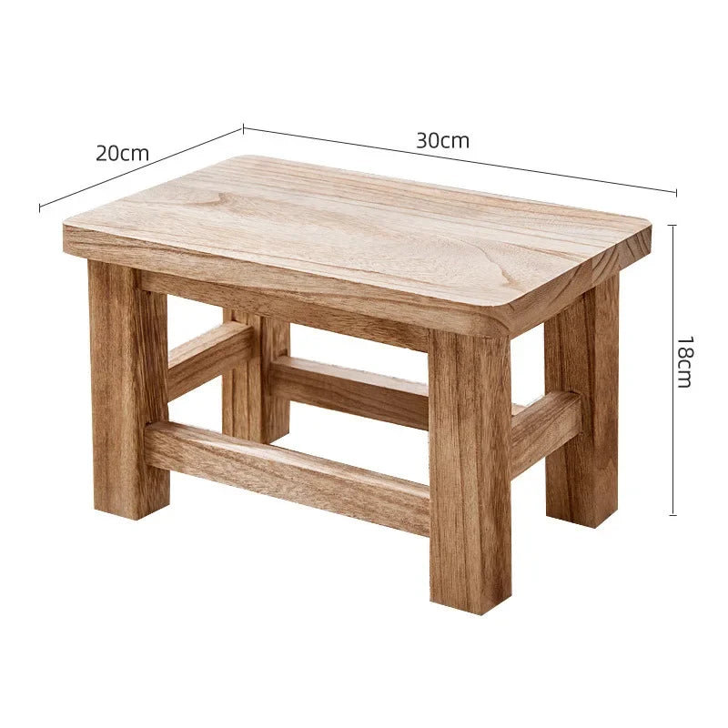 Solid Wood Shoe Changing Stool for Entryway