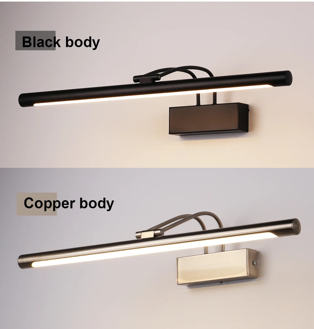 Led Bathroom Wall Light Black Copper AC85-265V Interior Wall Lamp