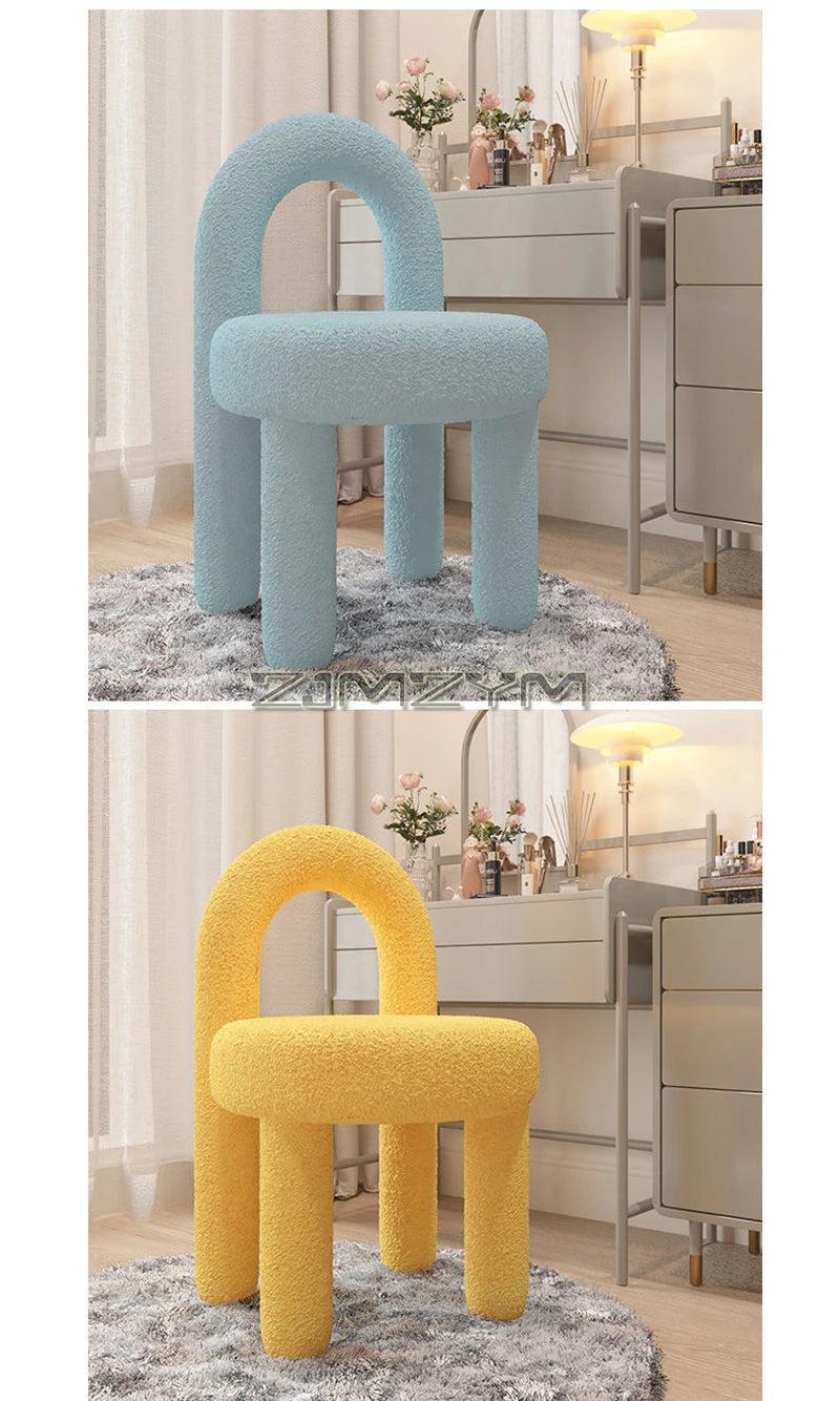 Round Velvet Vanity Stool Footrest