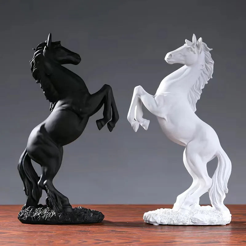 Resin Rearing Horse Statue