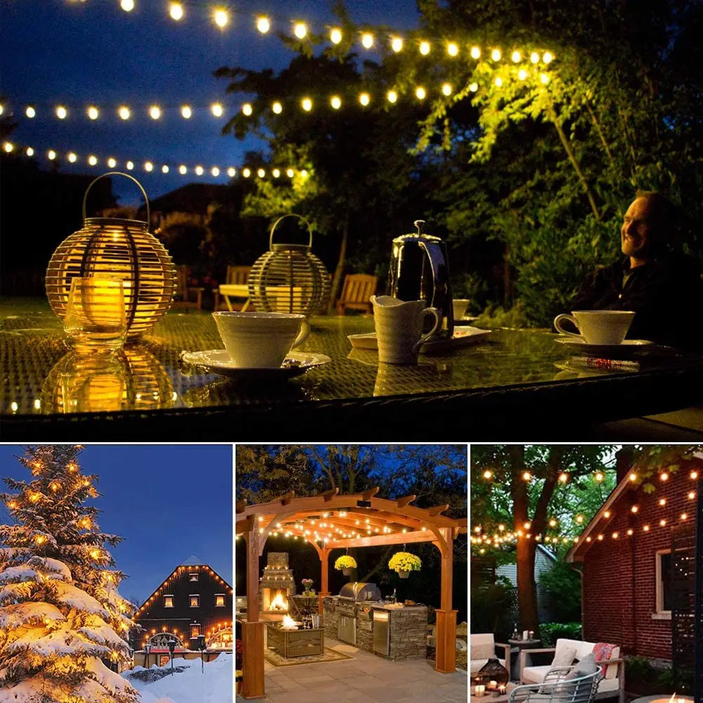 Solar G40 Globe Patio String Lights