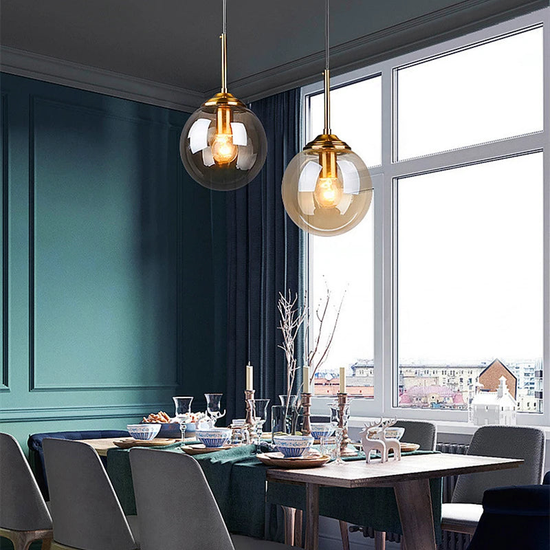 Modern Glass Globe LED Pendant Light