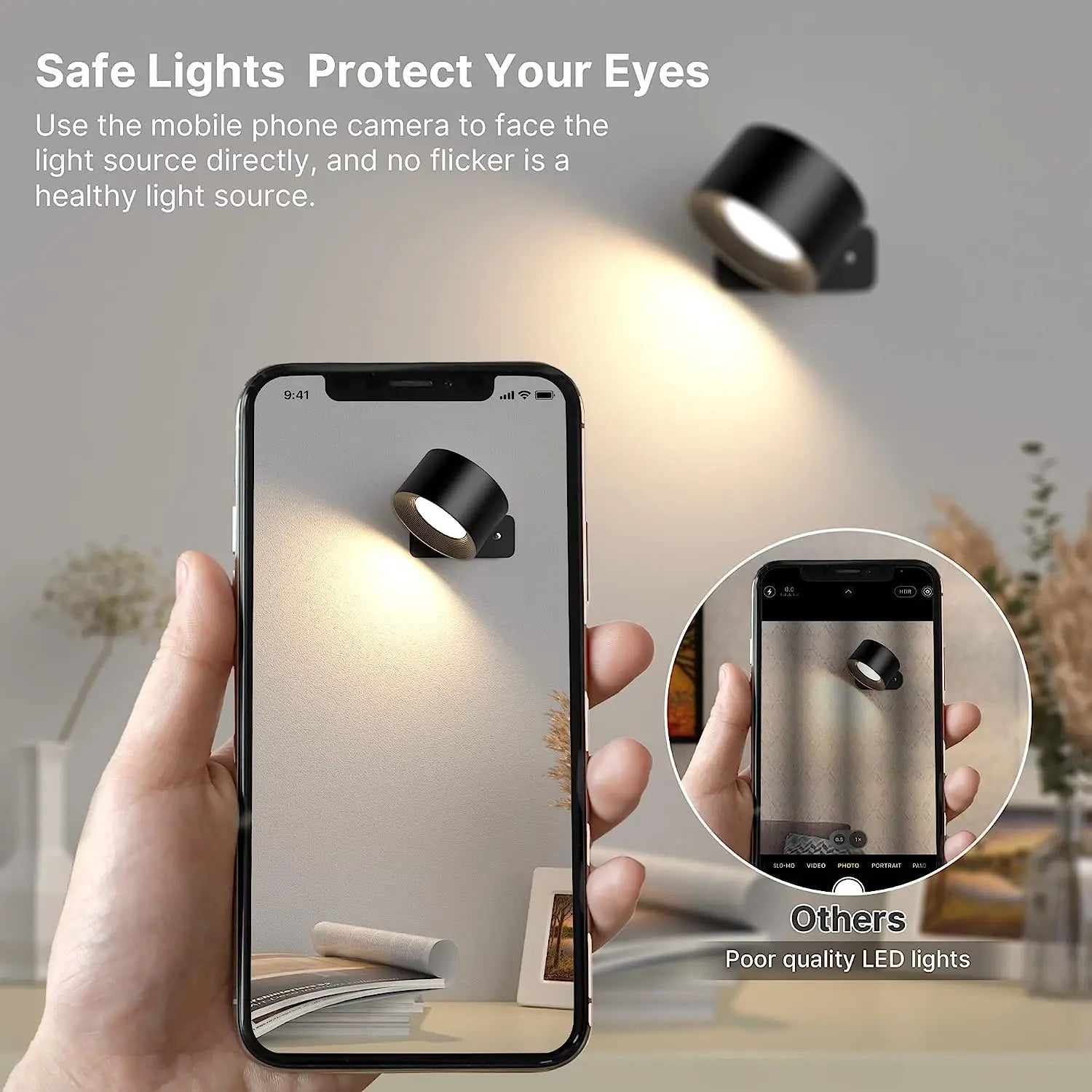 LED Wall Sconces light, 3 Brightness Levels 3 Color Modes Wall Lights,
