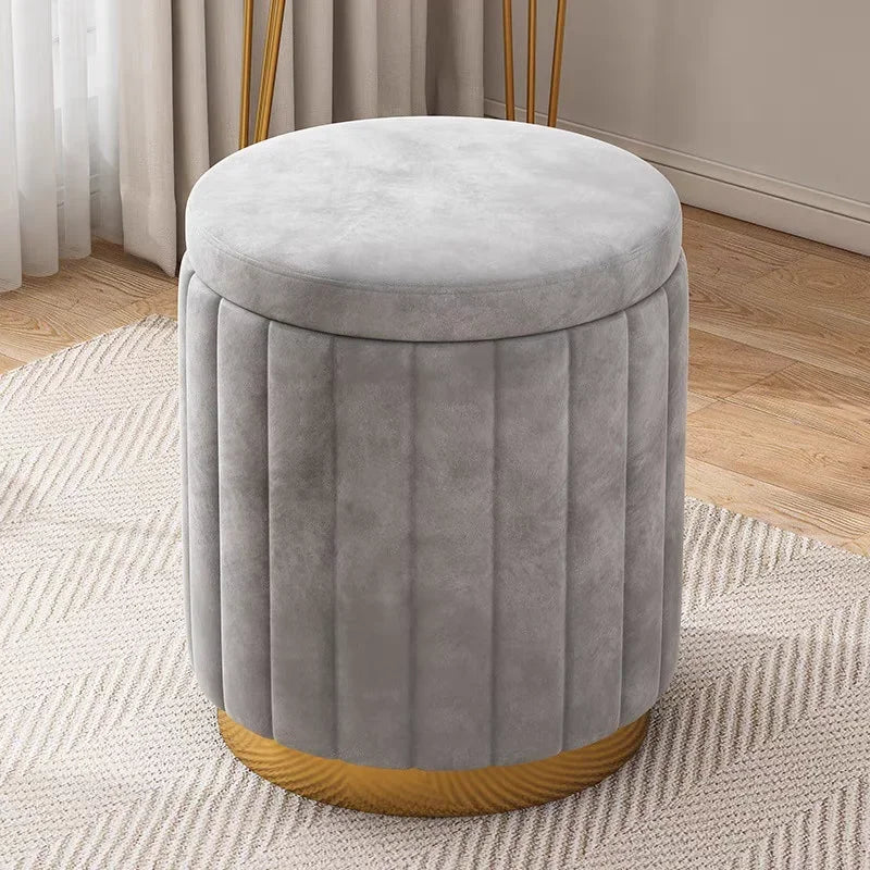 Round Storage Stool with Lift Top