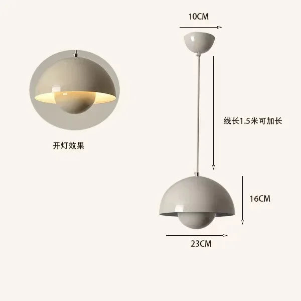 Modern Bud Pendant Light - mud grey