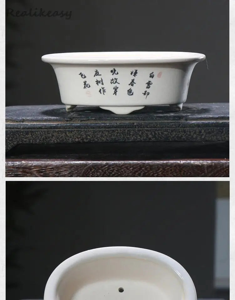 6Size Purple Sand Flower Pot Ceramic Bonsai Pot Handmade