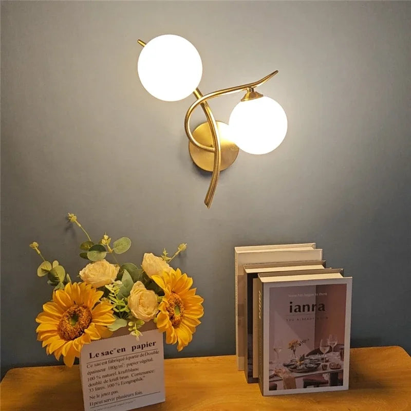 Twin Globe Iron Wall Lamp