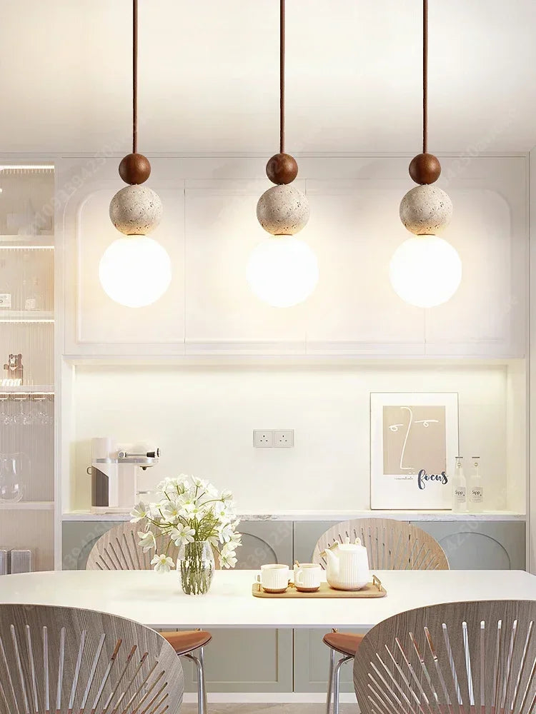 Cream Travertine Pendant Light
