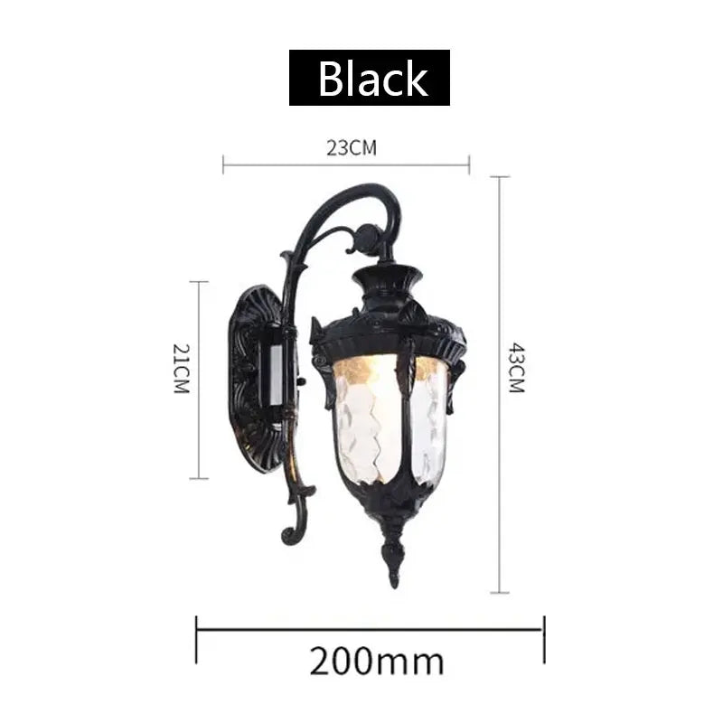 Retro Bronze Outdoor Wall Lantern