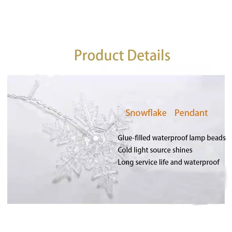 Snowflake LED Curtain Lights 3.2M