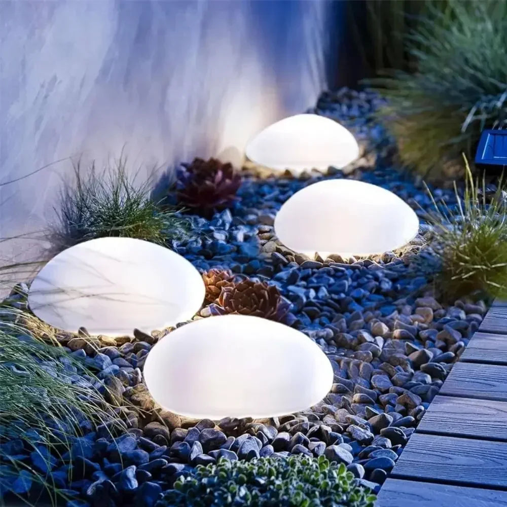 Solar Decorative Lamp Frosted Ground Lamp Outdoor Waterproof  Portable Energy Saving  Lantern Pebble Lawn Light Home Garden Lamp