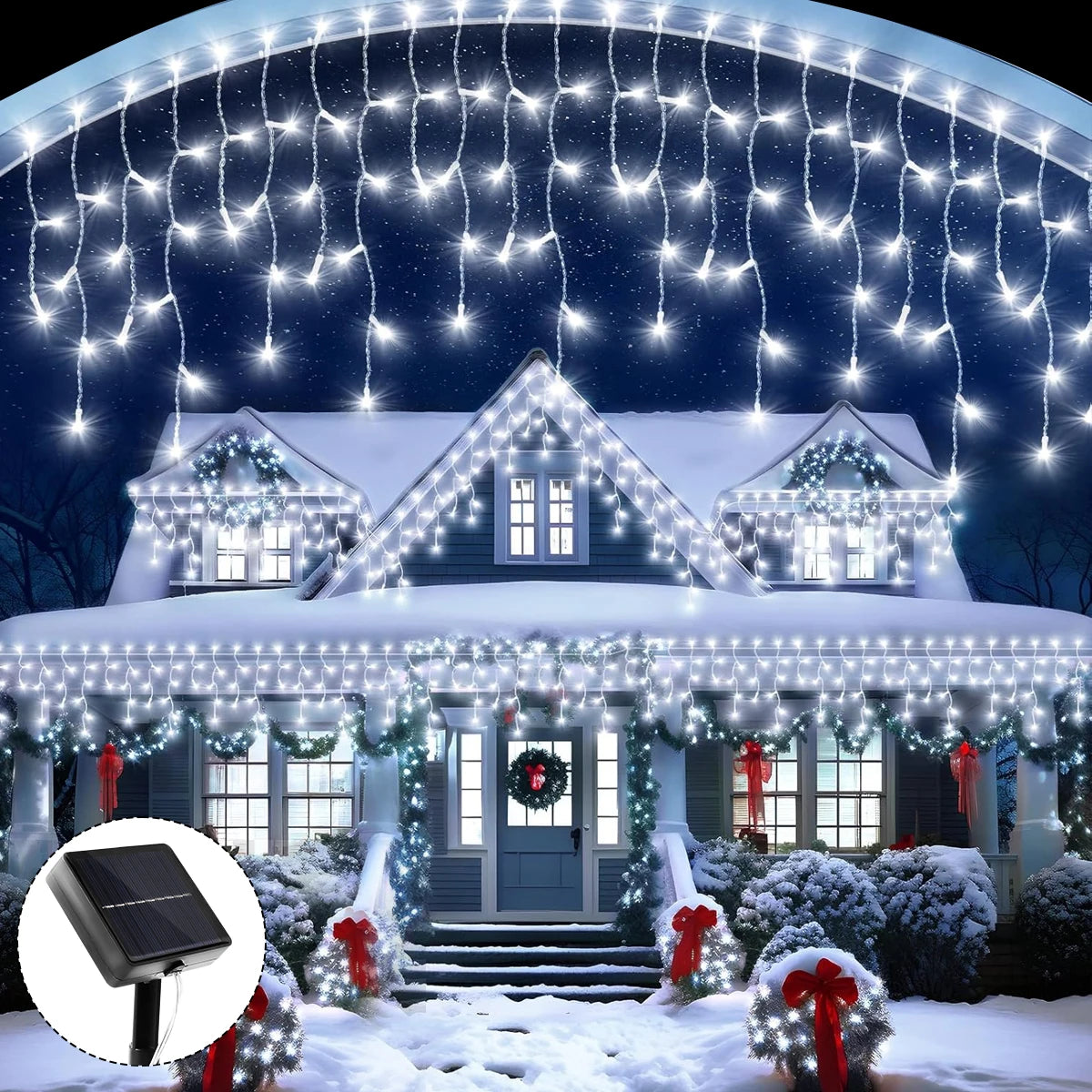Solar Icicle Fairy Lights