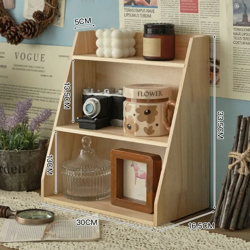 Wood Cosmetics Storage Rack