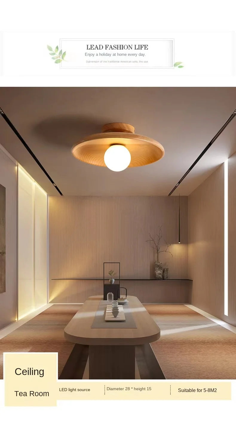 Walnut Wood G9 Ceiling Light