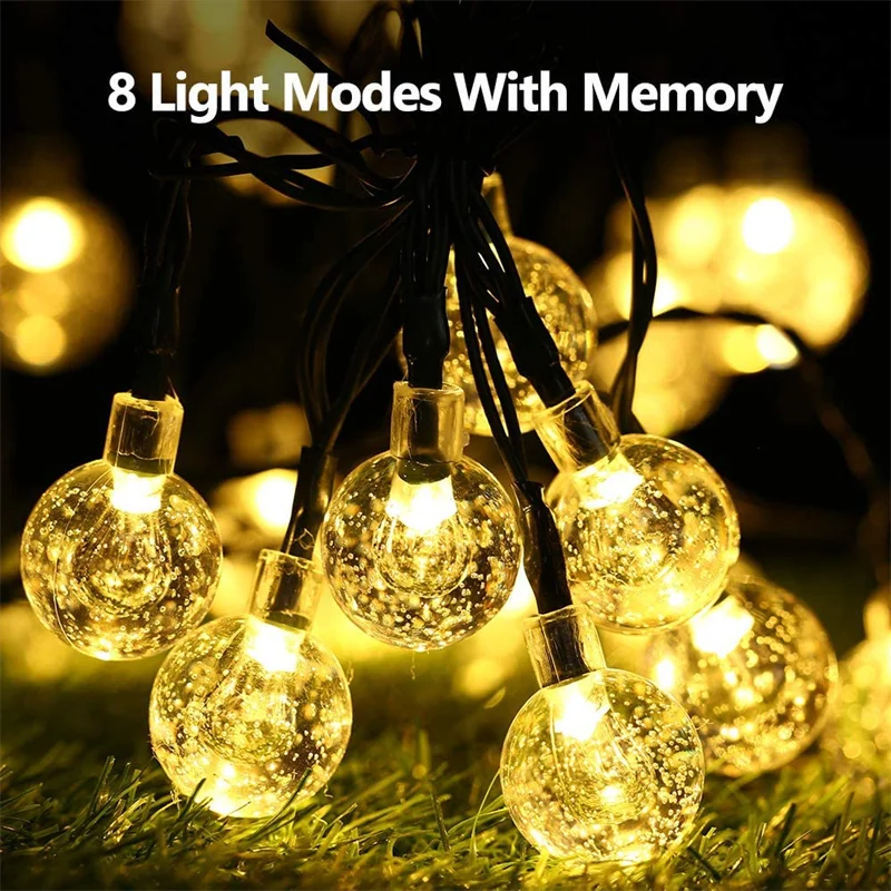 Solar Crystal Globe String Lights