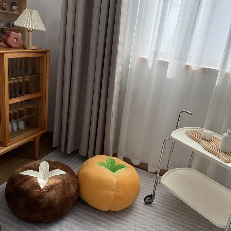 ins cute soft cute mushroom tomato futon cushion bed cushion doll throw