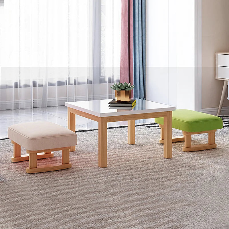 Solid Wood Shoe Changing Stool, Low Foot Rest