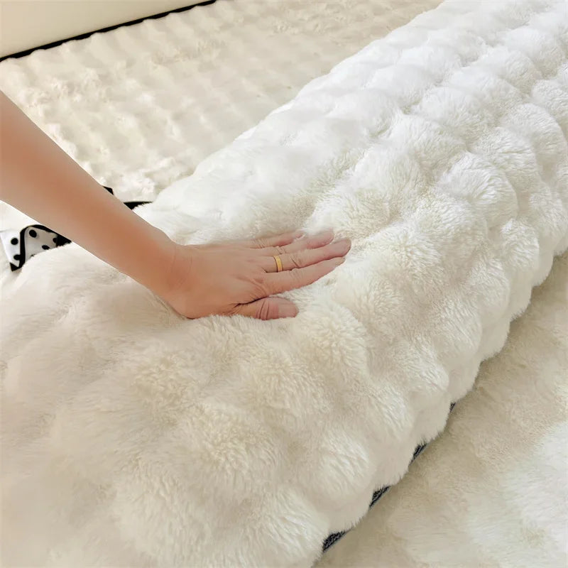 Solid Color Plush Long Pillowcase Cushion Cover
