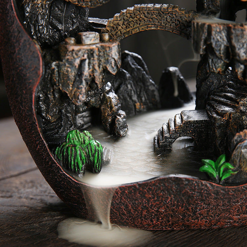 Large Mountain River Backflow Incense Burner