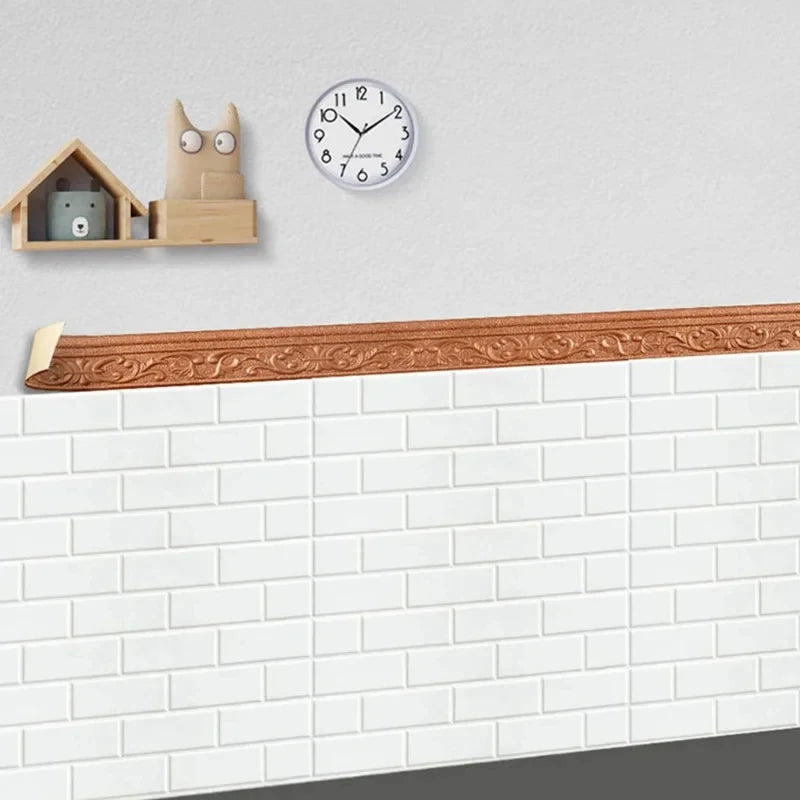 10m/Roll 3D Wall Trim Line Skirting Border Self Adhesive