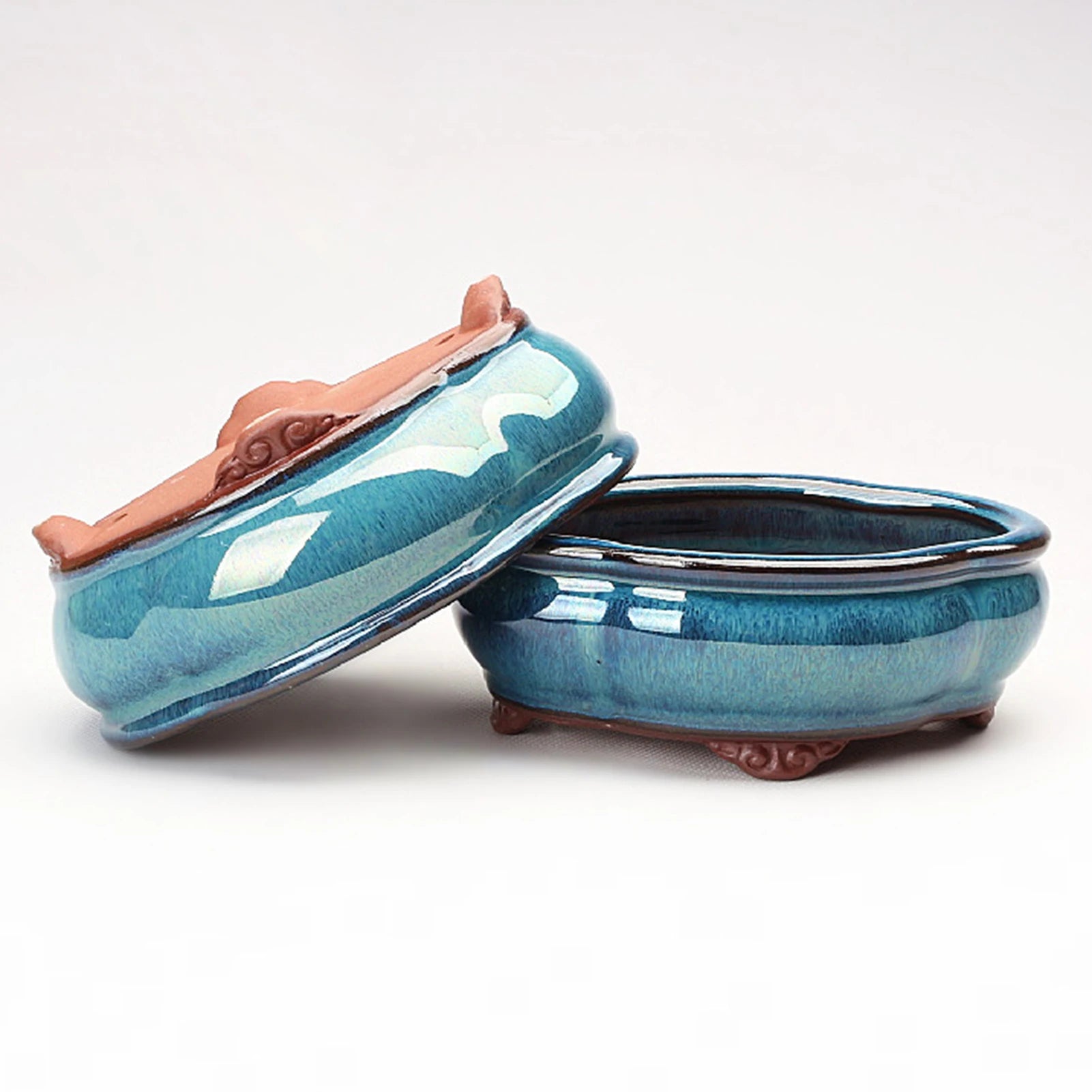 Ceramic Garden Planter Pots Elegant Breathable Rough Pottery Bonsai