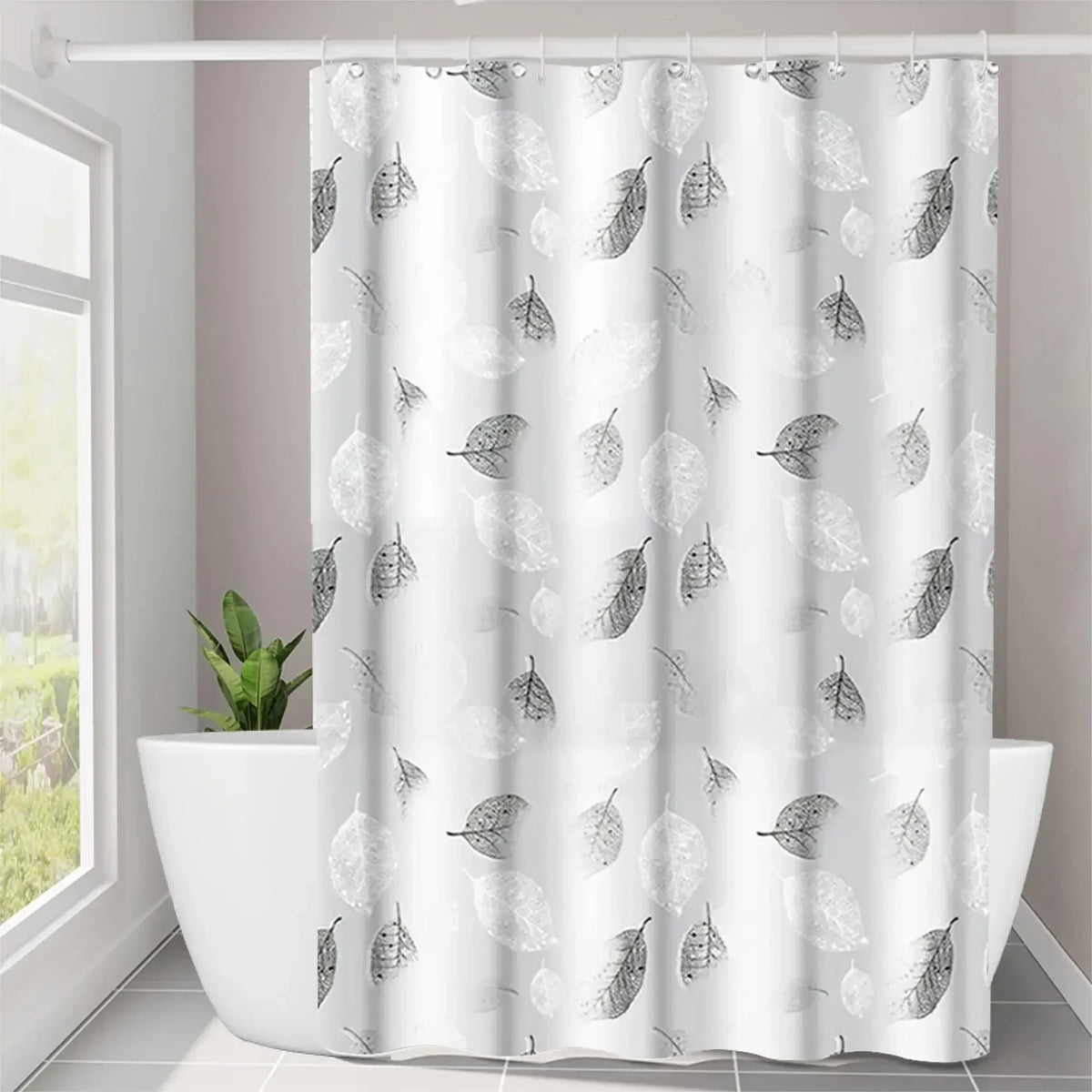 Leaf Print Shower Curtain Liner