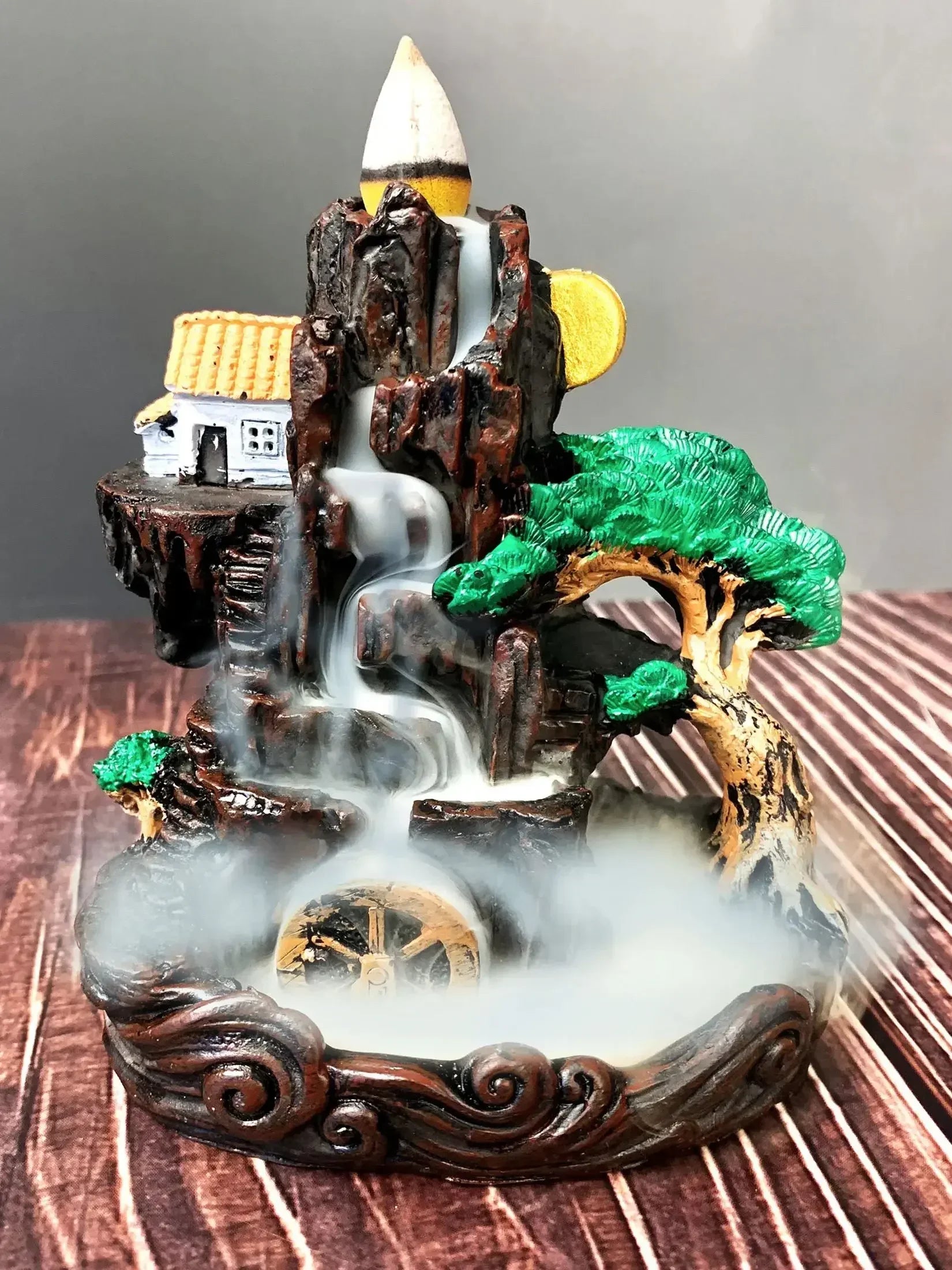 Resin Mountain Backflow Incense Holder