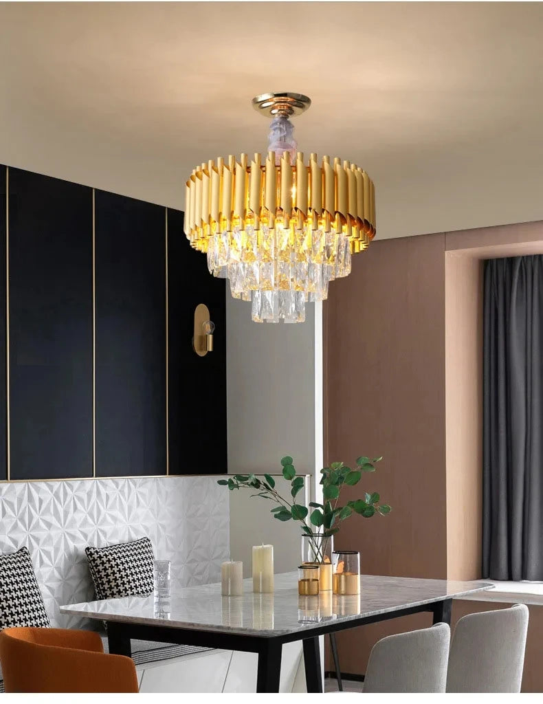Luxury Crystal Ceiling Chandelier Lighting Modern Living Room Lights