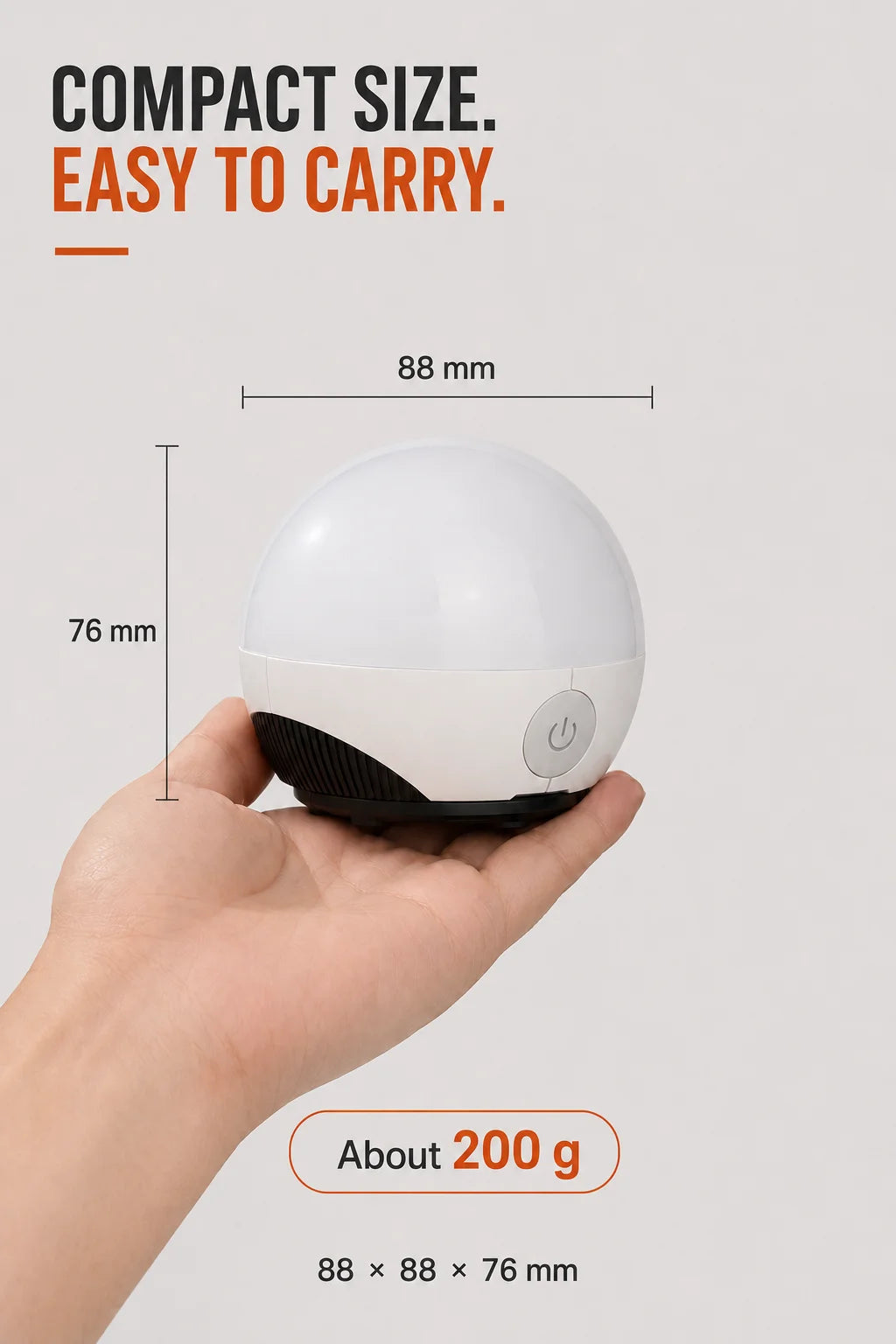 Portable RGB Camping Lantern USB-C Rechargeable LED Tent Light with Magnetic Base, Sliding Color Control, IPX5 Water Resistant for Camping Hiking Home