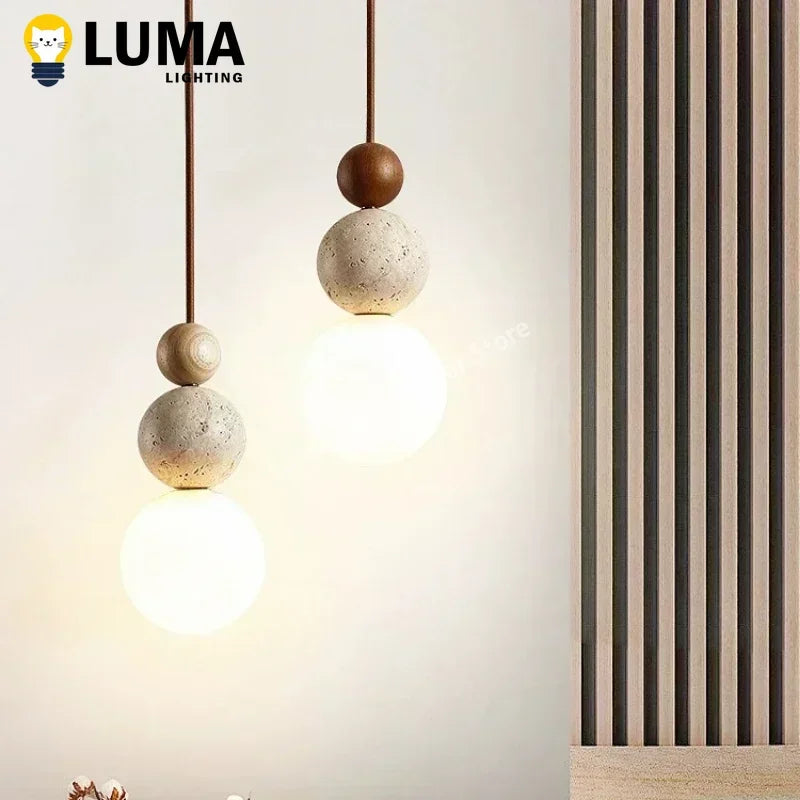 Cream Travertine Pendant Light