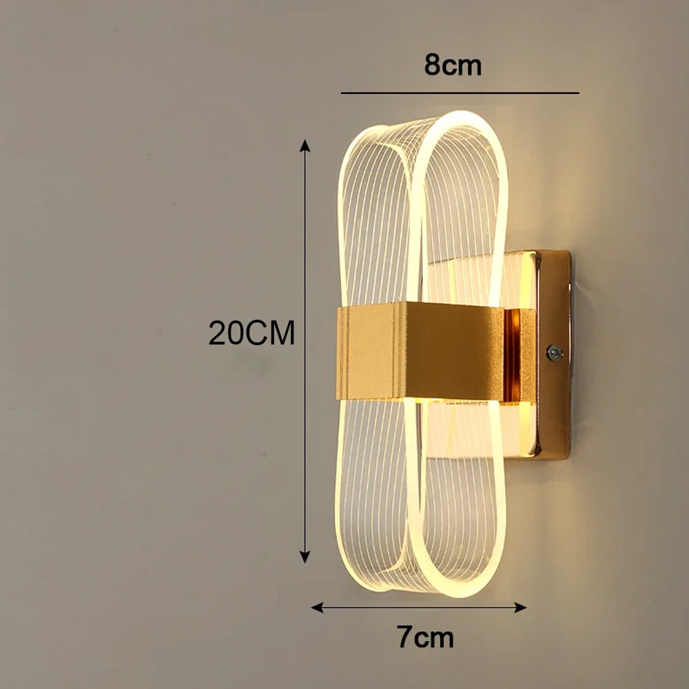 Acrylic Aluminum Bedside Wall Lamp