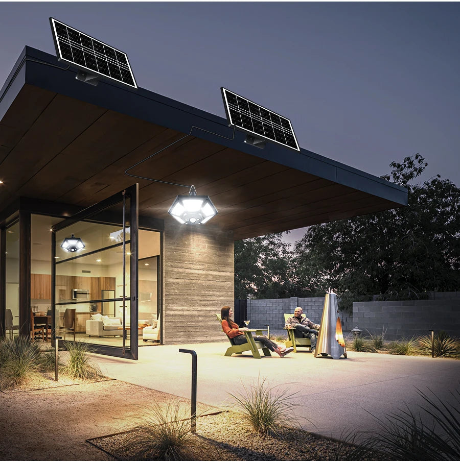Solar Pendant Lights Outdoor Indoor with Remote 180LED Solar Shed Light