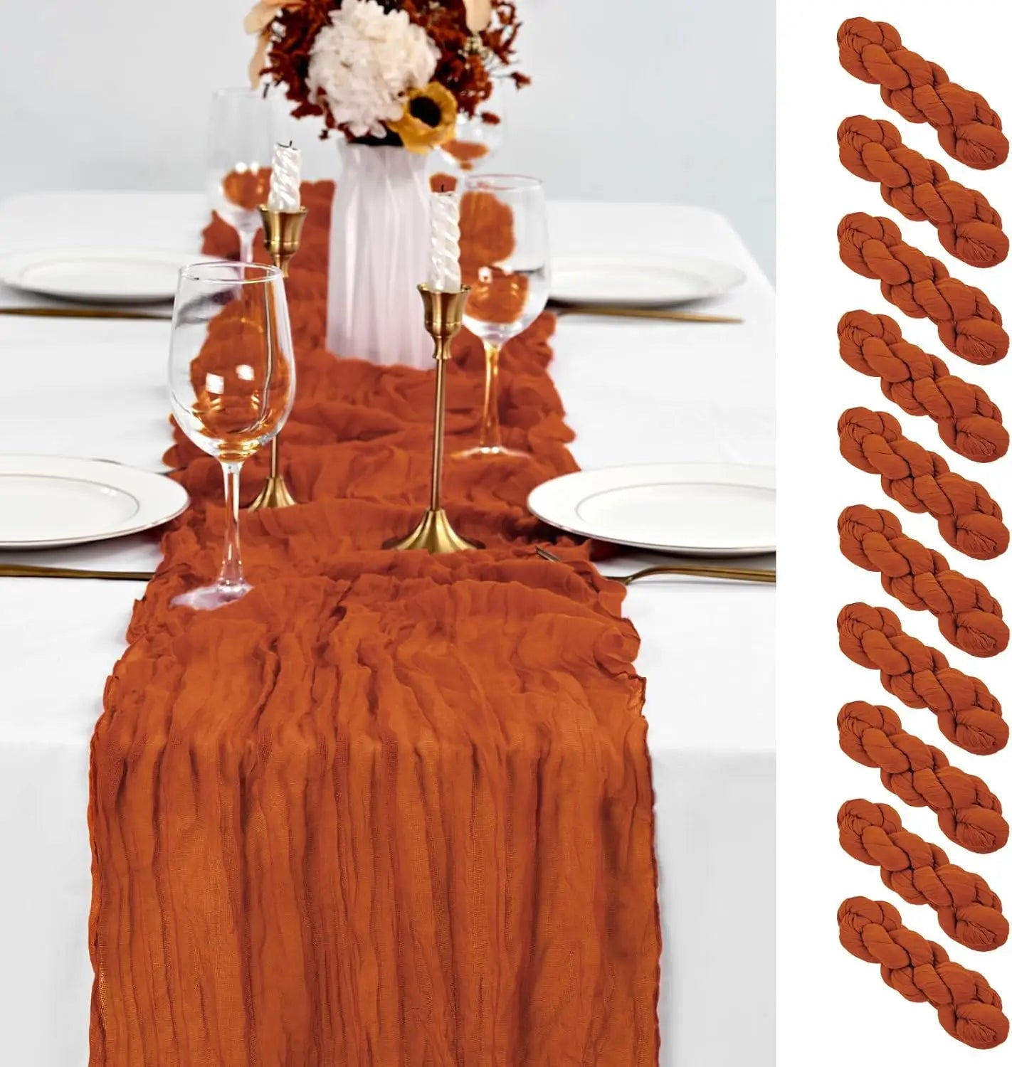 Boho Gauze Table Runners Set of 10