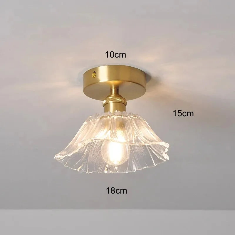 Vintage Flower Glass Ceiling Light