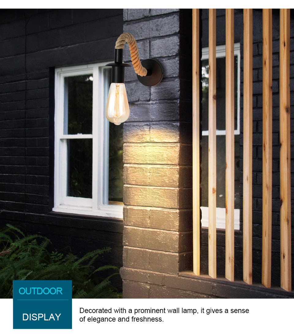 Retro Hemp Rope Wall Lamp