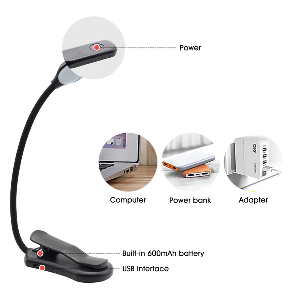 Rechargeable Clip On Book Light