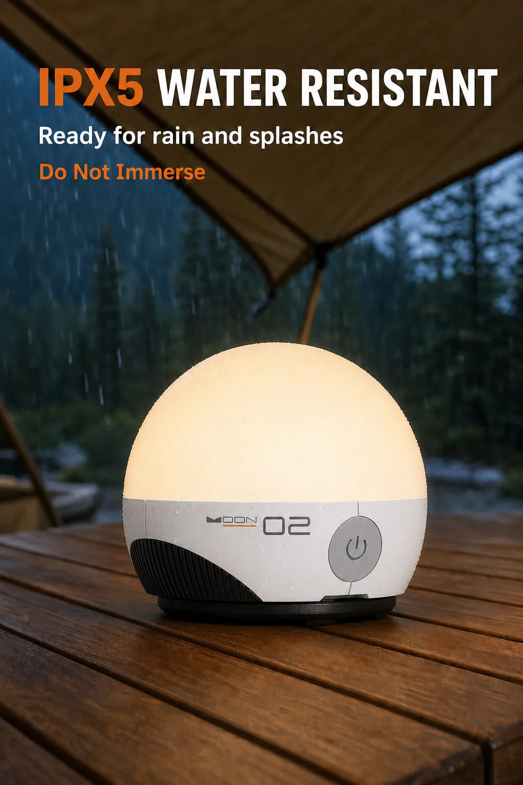 Portable RGB Camping Lantern USB-C Rechargeable LED Tent Light with Magnetic Base, Sliding Color Control, IPX5 Water Resistant for Camping Hiking Home