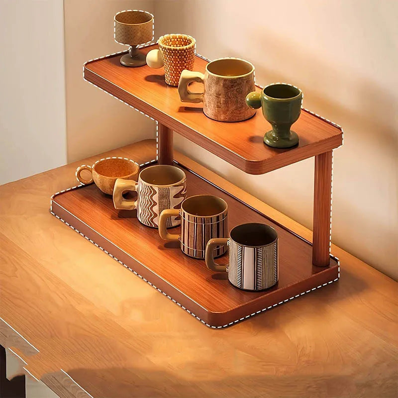 Wooden Tea Room Storage Rack