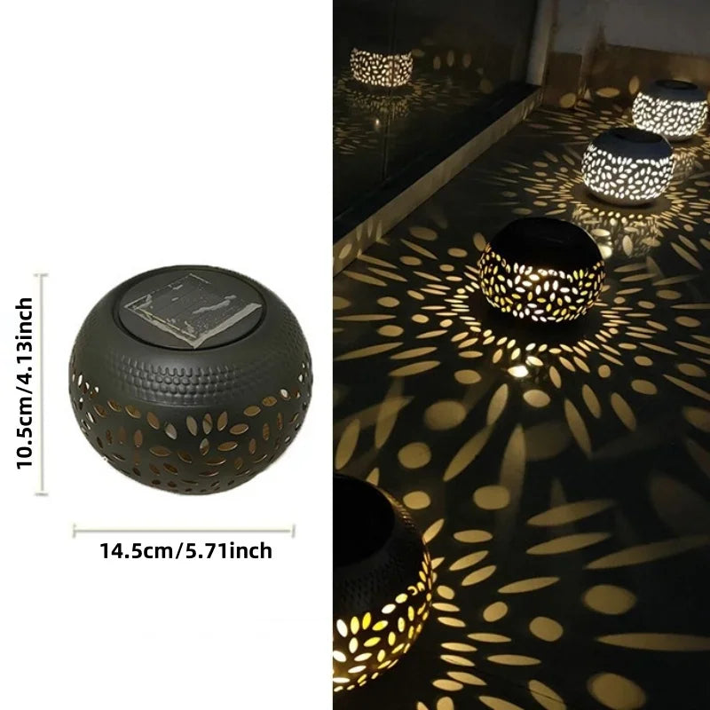 1PC Iron Solar Lantern Outdoor, Solar-Powered Garden Light