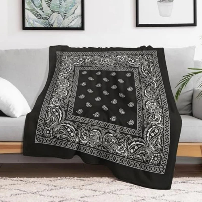 Paisley Bandana Print Throw Blanket