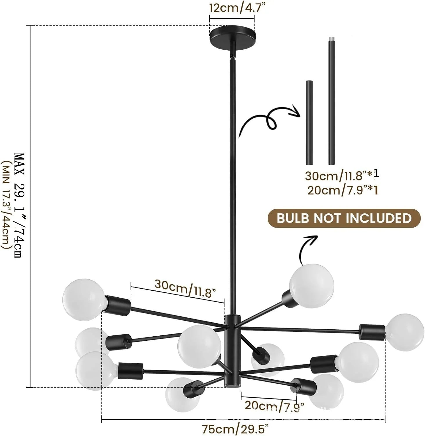 Multi Head Living Room Chandelier