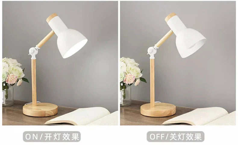 Nordic Wooden Turn Head Table Lamp