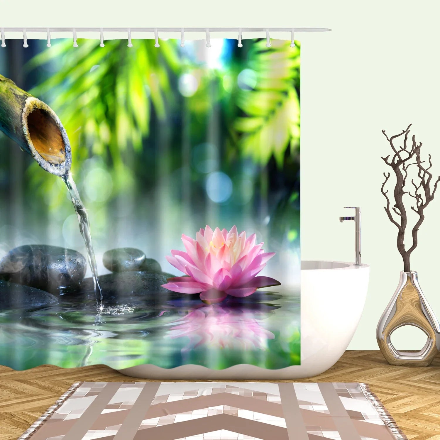 Zen Garden Bamboo Shower Curtain