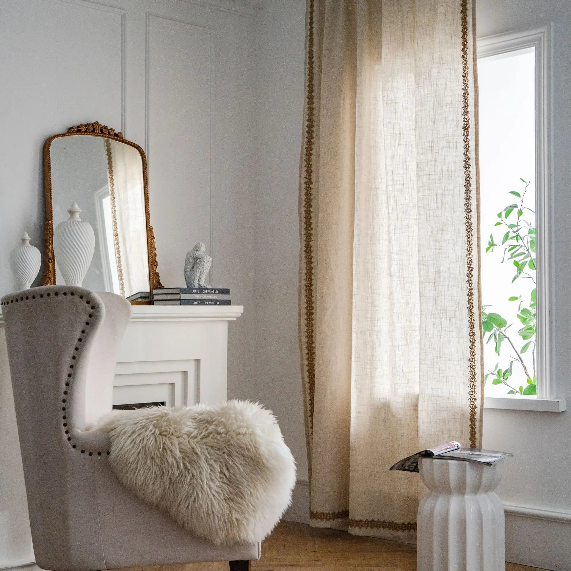 Boho Linen Tassel Curtain Panel