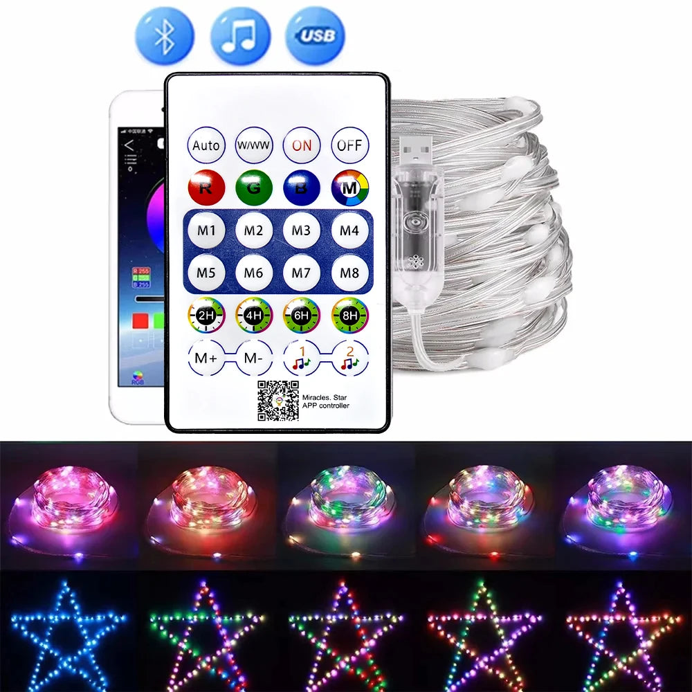 Bluetooth RGBIC Color Fairy String Lights