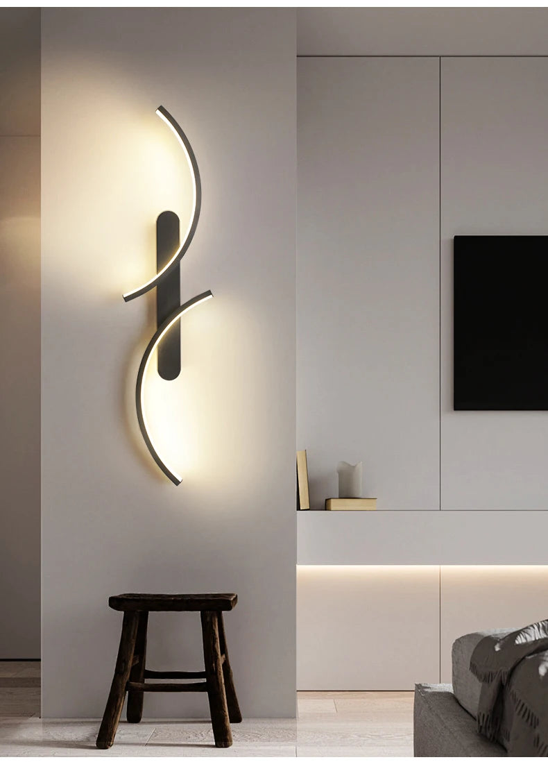 Curved Arc LED Bedside Wall Light