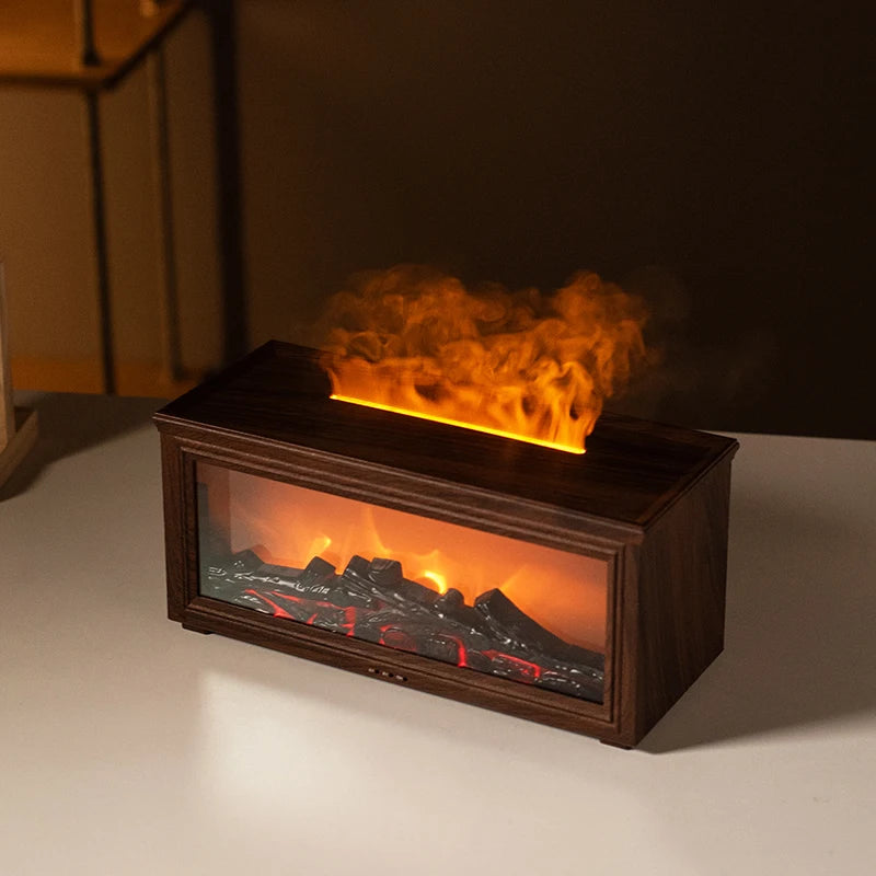 7 colors of essential oil fireplace diffuser mini flame aromatherapy