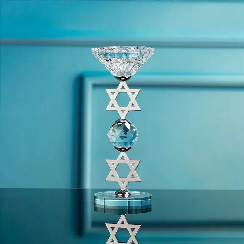 Hexagram Crystal Candle Holder