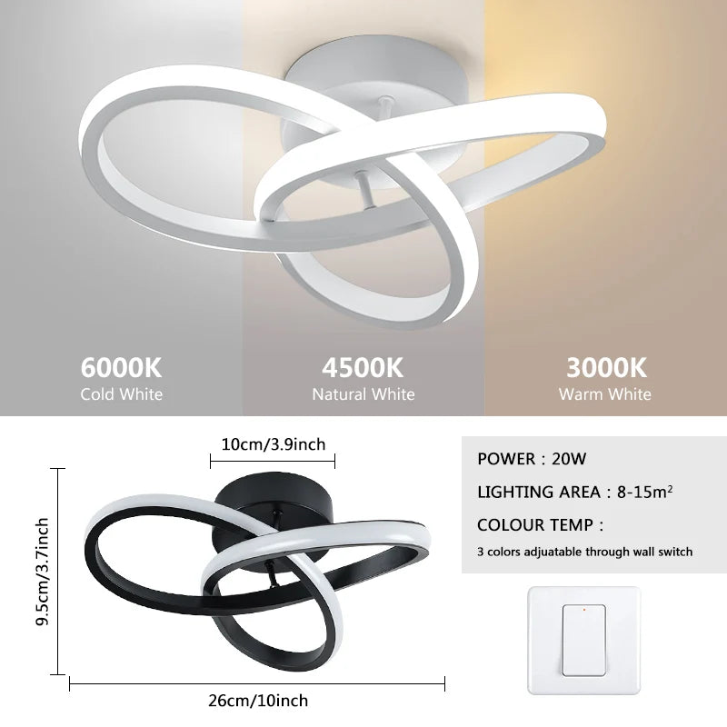 Modern Three Color LED Ceiling Lamp