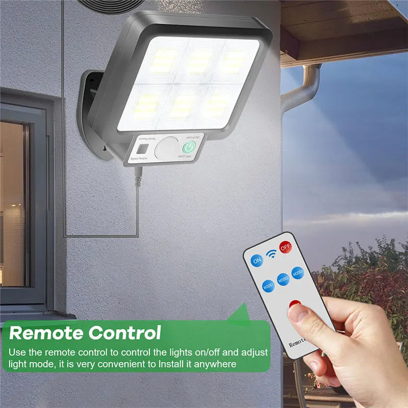 Solar Motion Sensor Wall Light With Remote